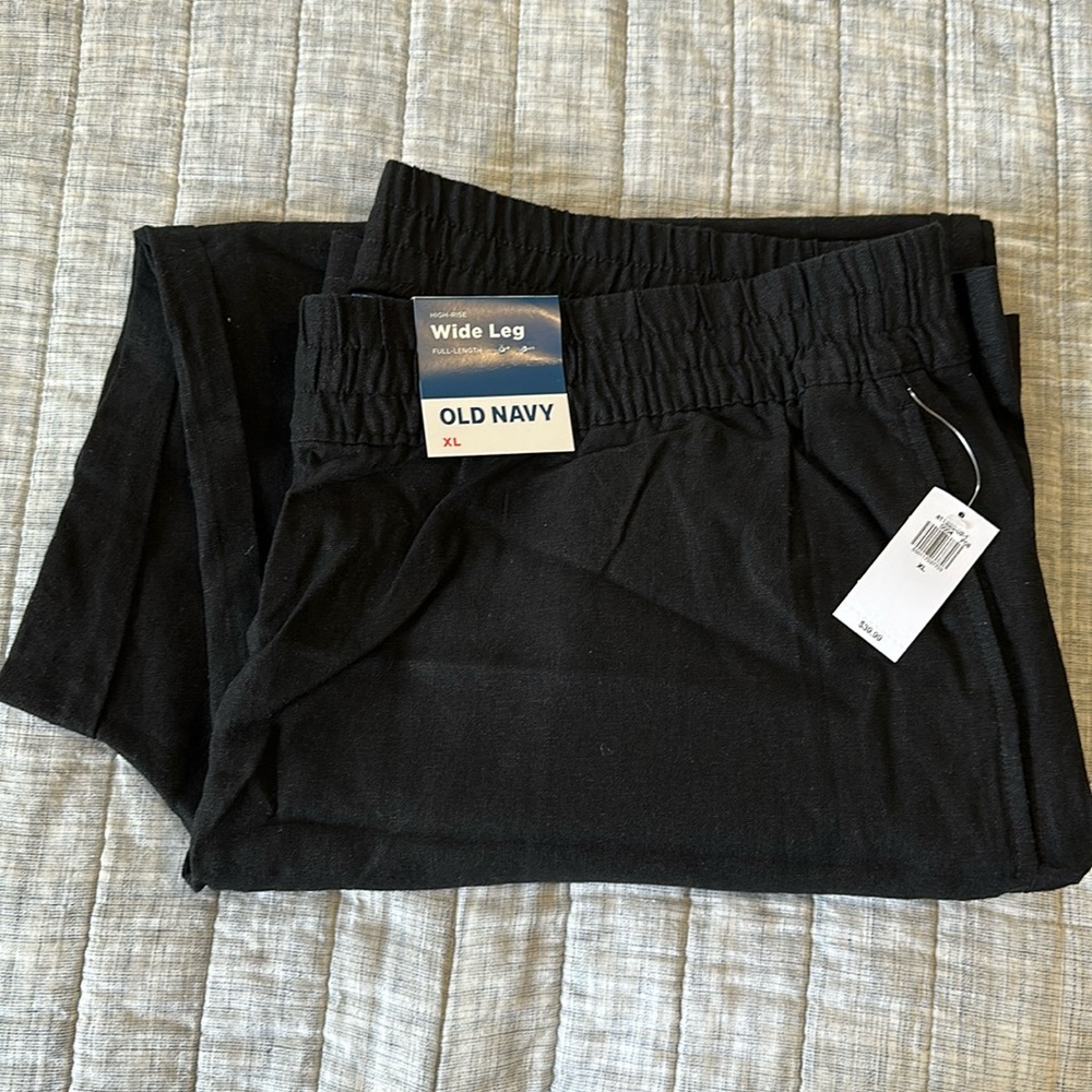Old Navy High-Waisted Linen-Blend Wide-Leg